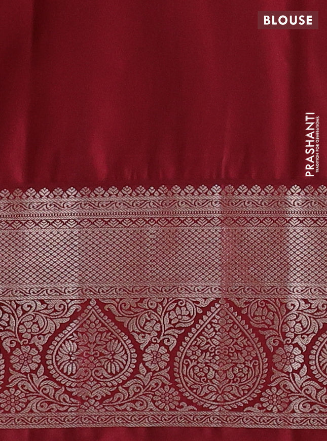 Bangalori silk saree yellow and maroon with allover zari woven brocade weaves and copper zari woven border