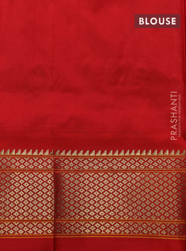 Pure paithani silk saree purple and red with paisley zari woven buttas and paithani weaving pallu