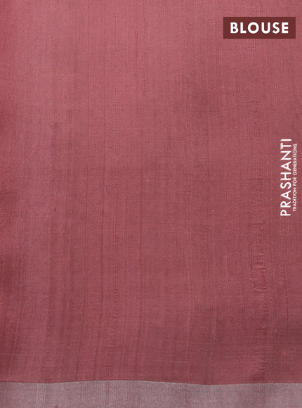 Pure raw silk saree green and pastel peach with allover silver zari woven buttas and silver zari woven border