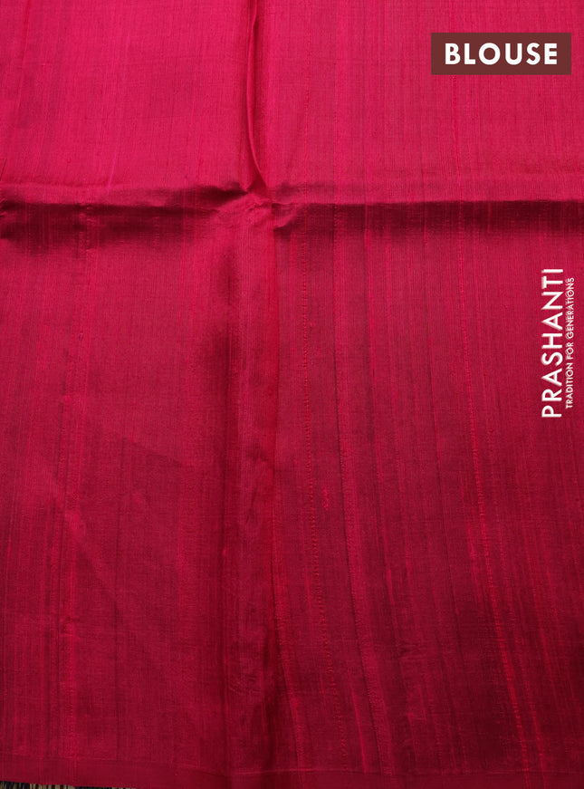 Pure raw silk saree green and pink with allover silver zari woevn 1000 buttas in borderless style
