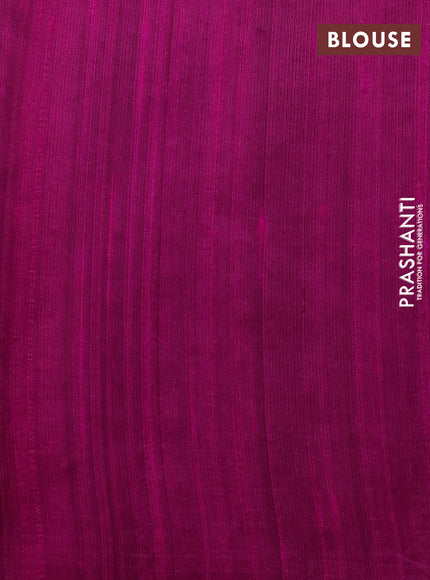 Pure raw silk saree green and pink with allover silver zari weaves in borderless style