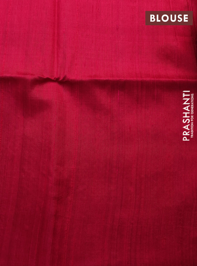 Pure raw silk saree teal blue and pink with allover silver zari weaves in borderless style