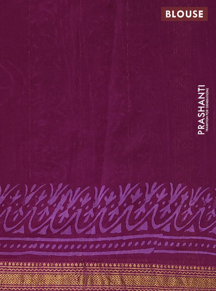 Chanderi bagru saree wine shade with allover butta prints and maheswari border