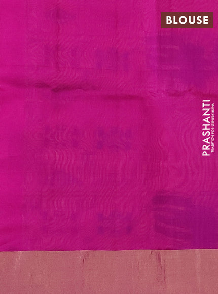 Pure raw silk saree green and pink with zari woven buttas and paithani zari woven pallu