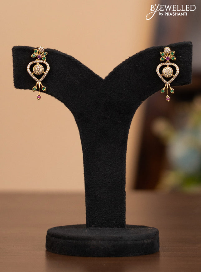 Antique necklace with kemp and cz stones