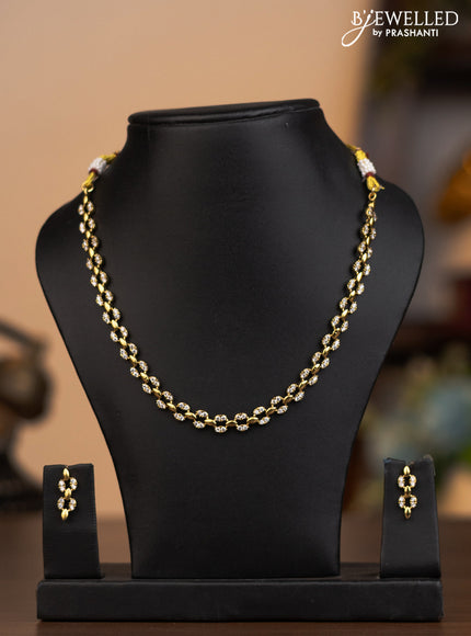 Antique necklace with simple design and cz stones