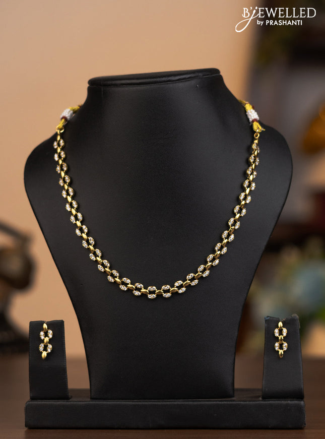 Antique necklace with simple design and cz stones