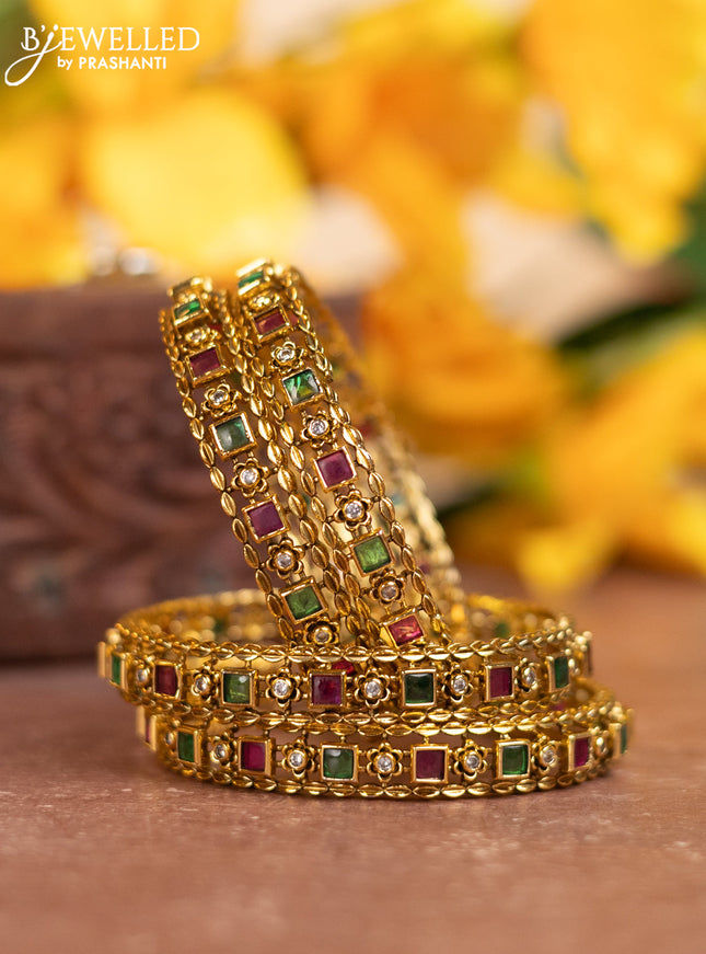 Antique bangles with kemp and cz stones