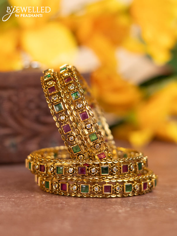 Antique bangles with kemp and cz stones