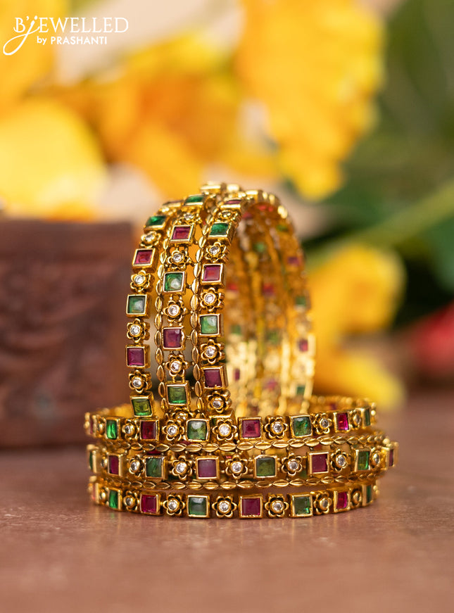 Antique bangles with kemp and cz stones