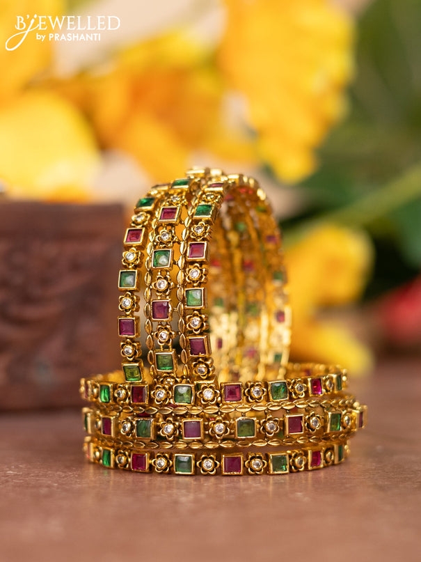 Antique bangles with kemp and cz stones