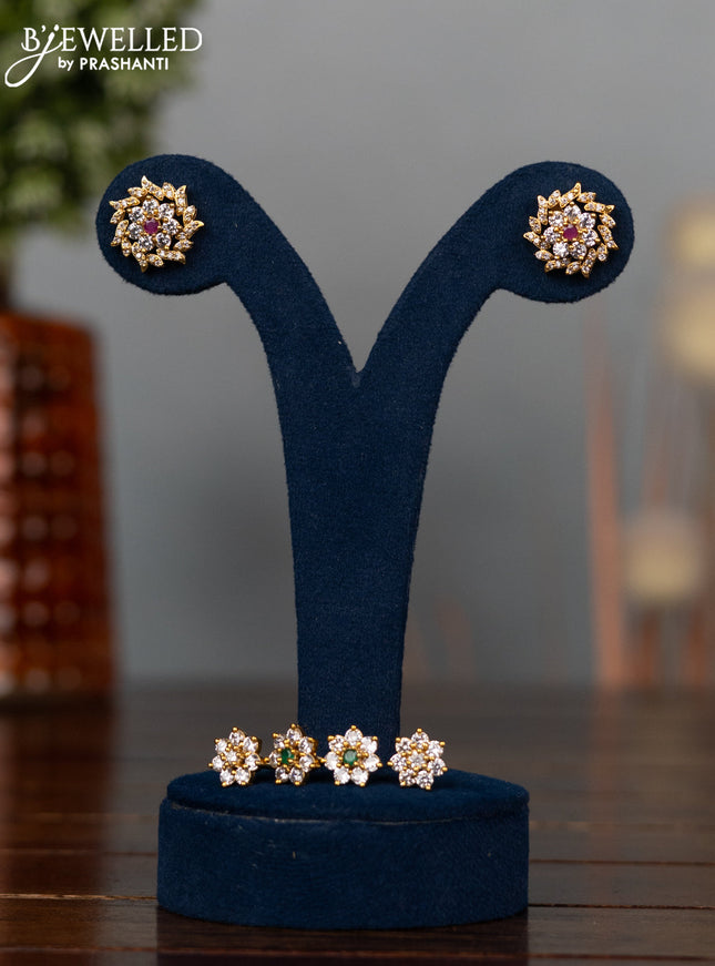 Antique earrings with kemp and cz stones