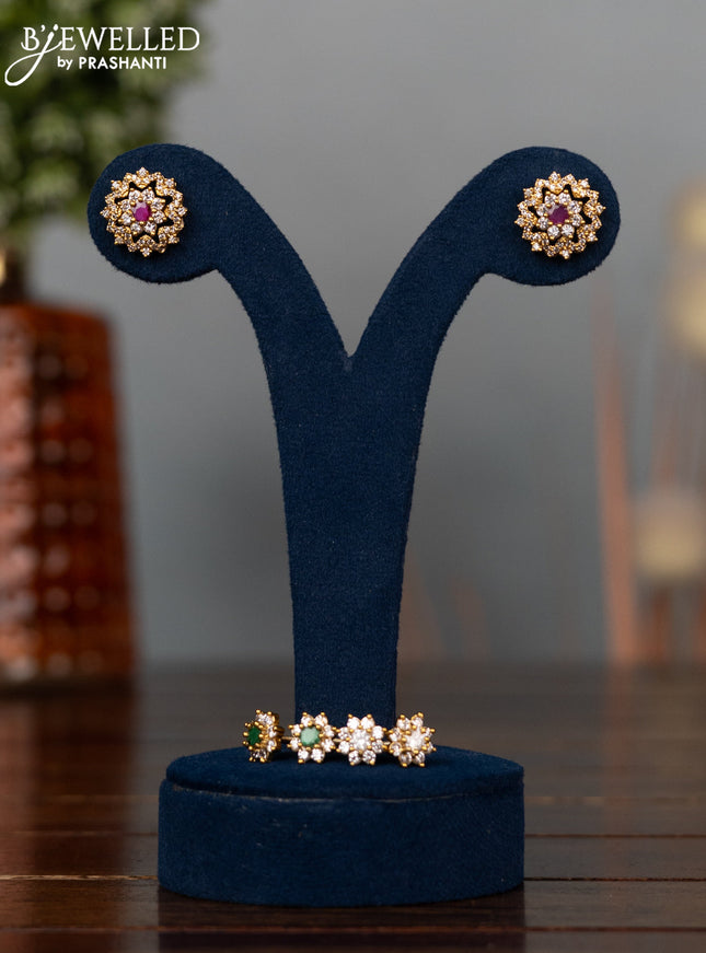 Antique earrings with kemp and cz stones