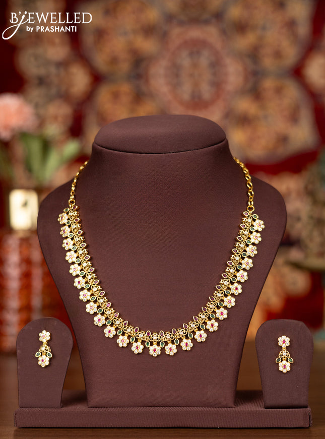 Antique necklace with kemp and cz stones