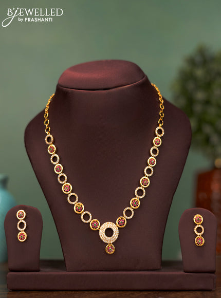 Antique necklace with kemp and cz stones