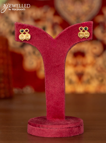 Antique necklace lakshmi kasu design with kemp stones