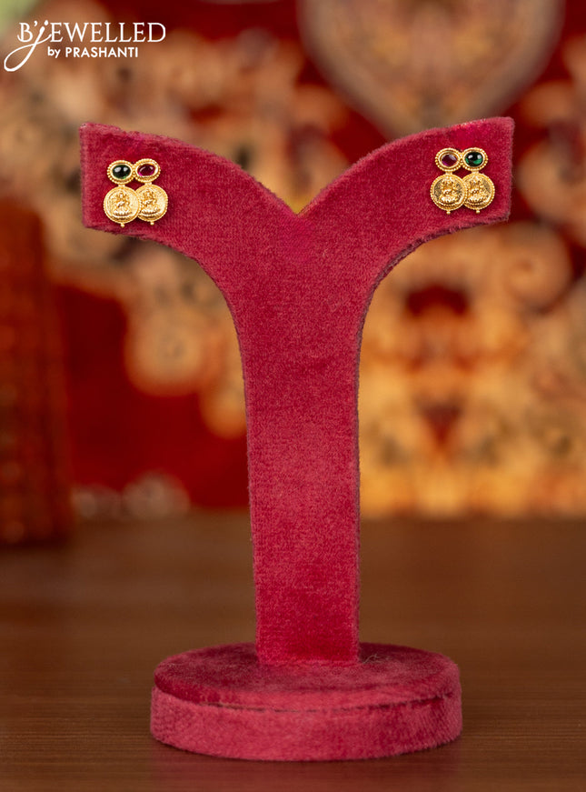 Antique necklace lakshmi kasu design with kemp stones