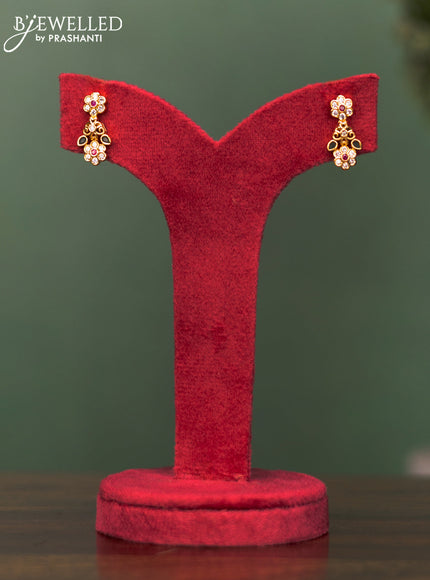 Antique necklace floral design with kemp and cz stones