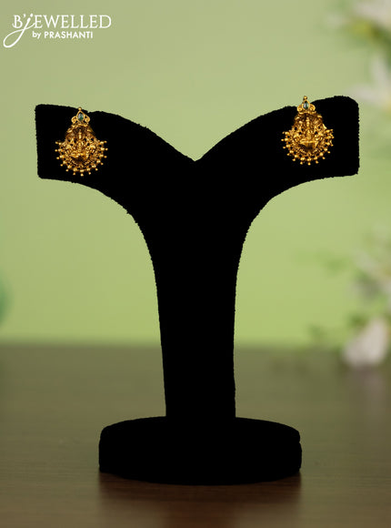 Attigai necklace lakshmi pendant with emerald stones