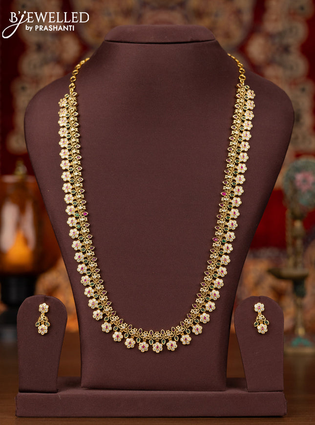 Antique haram floral design with pink kemp & cz stone