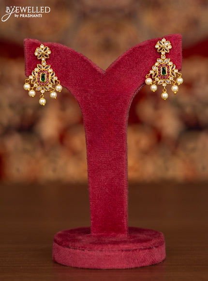 Antique necklace with kemp & cz stones and pearl hangings