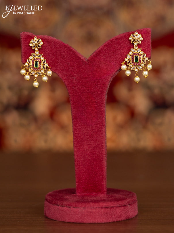 Antique necklace with kemp & cz stones and pearl hangings