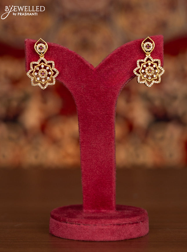 Antique necklace with ruby and cz stones