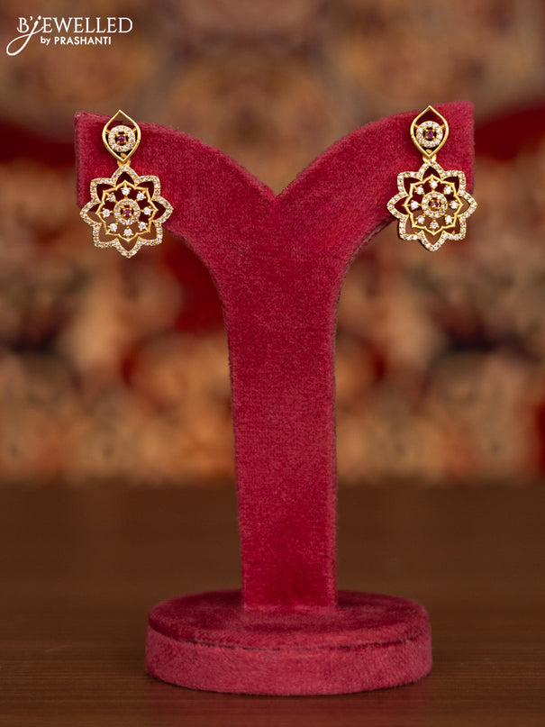 Antique necklace with ruby and cz stones