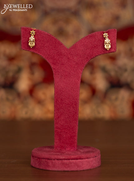Antique necklace with lakshmi kasu design and kemp & cz stones