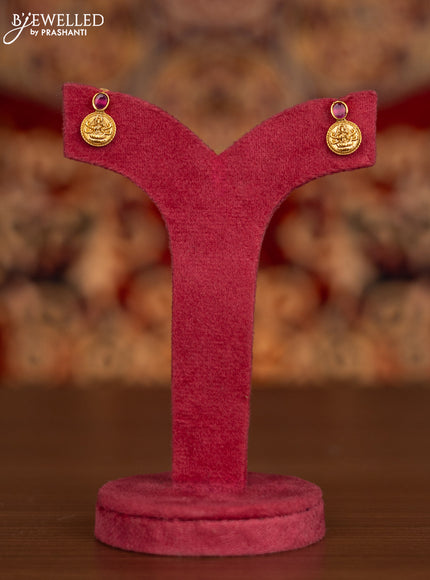 Antique necklace with lakshmi kasu design and kemp & cz stones