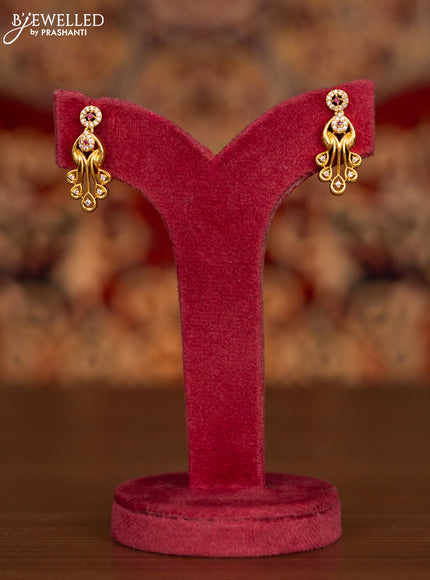 Antique necklace with ruby and cz stones