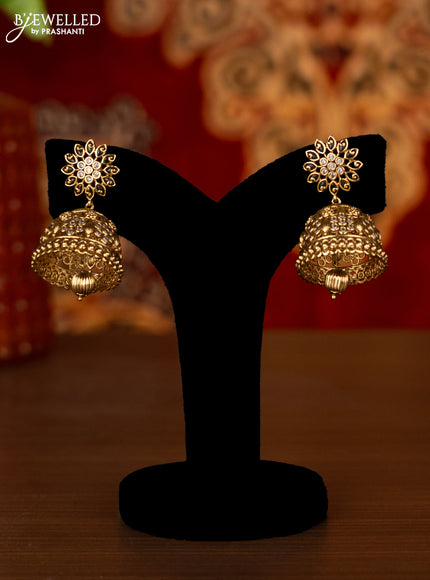 Antique choker floral design with emerald and cz stones