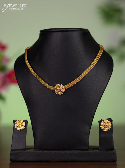 Antique attigai necklace with kemp and cz stones