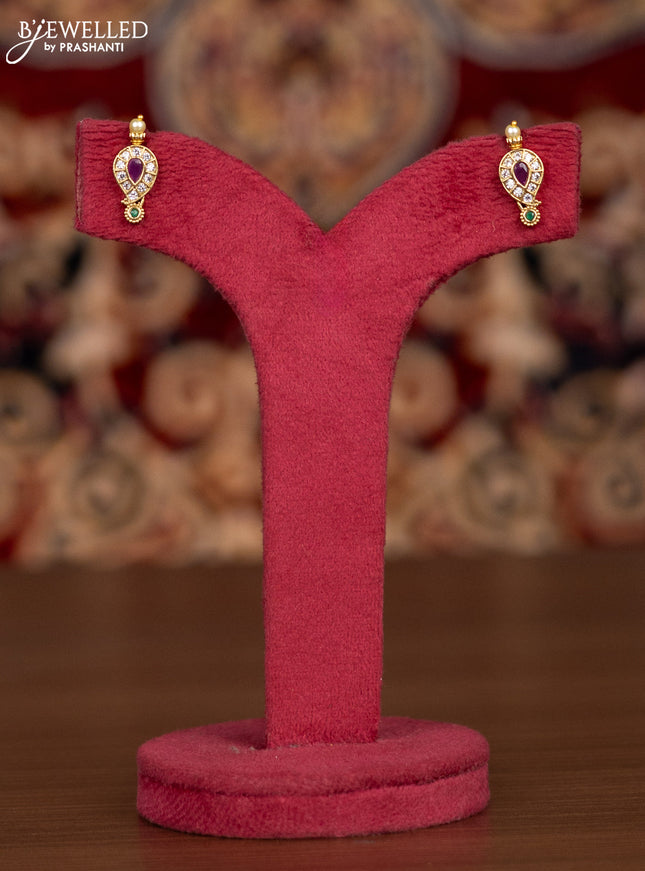 Antique haaram manga pattern with kemp and cz stones