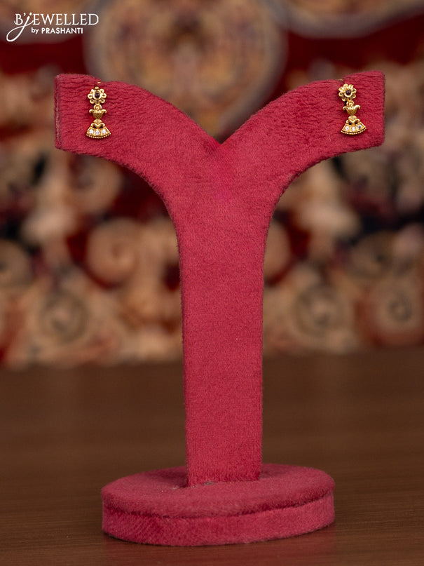 Antique haaram with pink kemp and cz stones