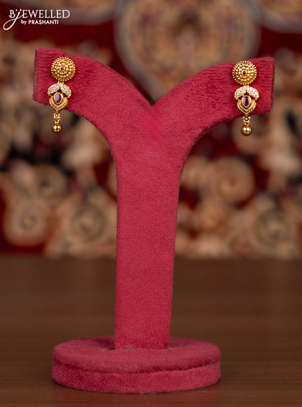 Antique haaram with kemp & cz stones and golden beads hangings