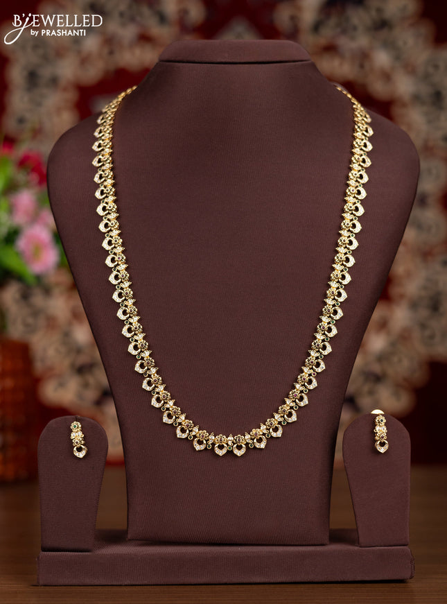 Antique haaram floral design with kemp and cz stones