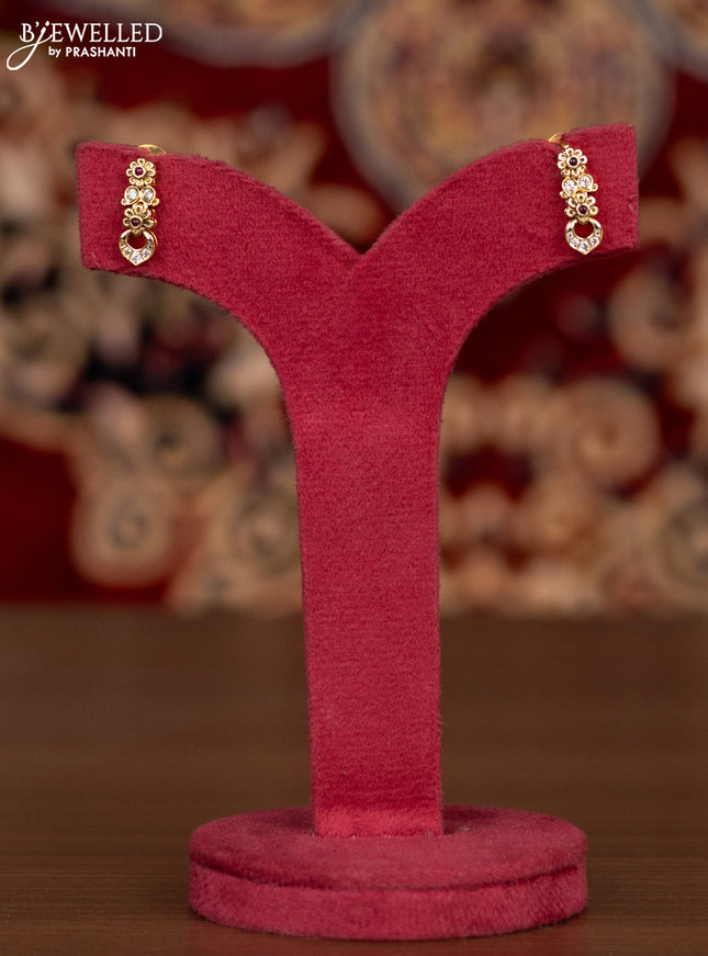 Antique haaram floral design with pink kemp and cz stones