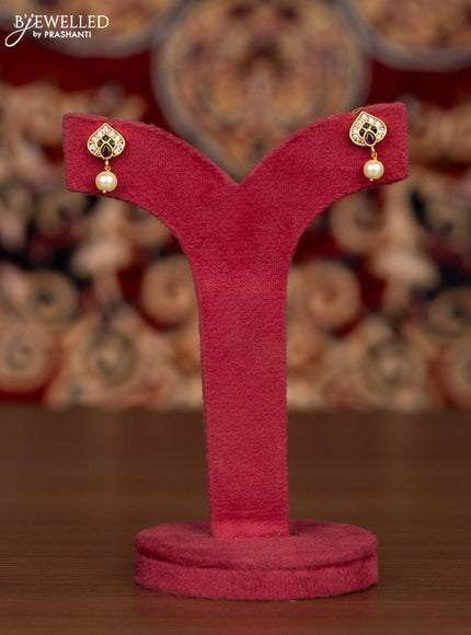 Antique haaram lakshmi kasu design with kemp & cz stones and pearl hangings