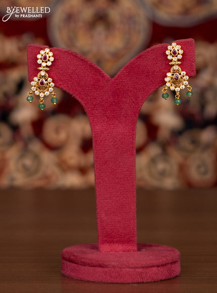 Antique haaram with pink kemp and cz stones