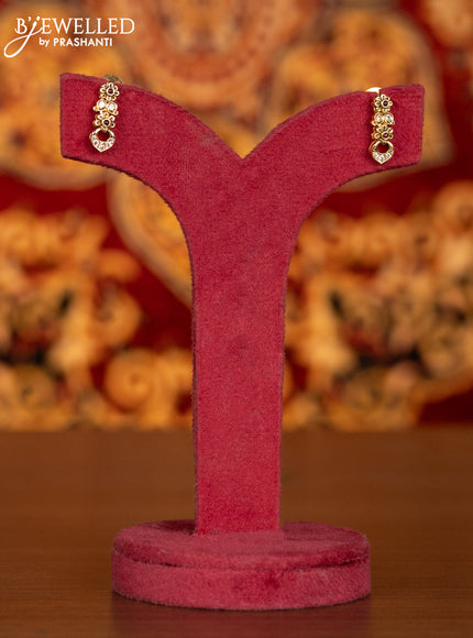 Antique necklace floral design with pink kemp and cz stones