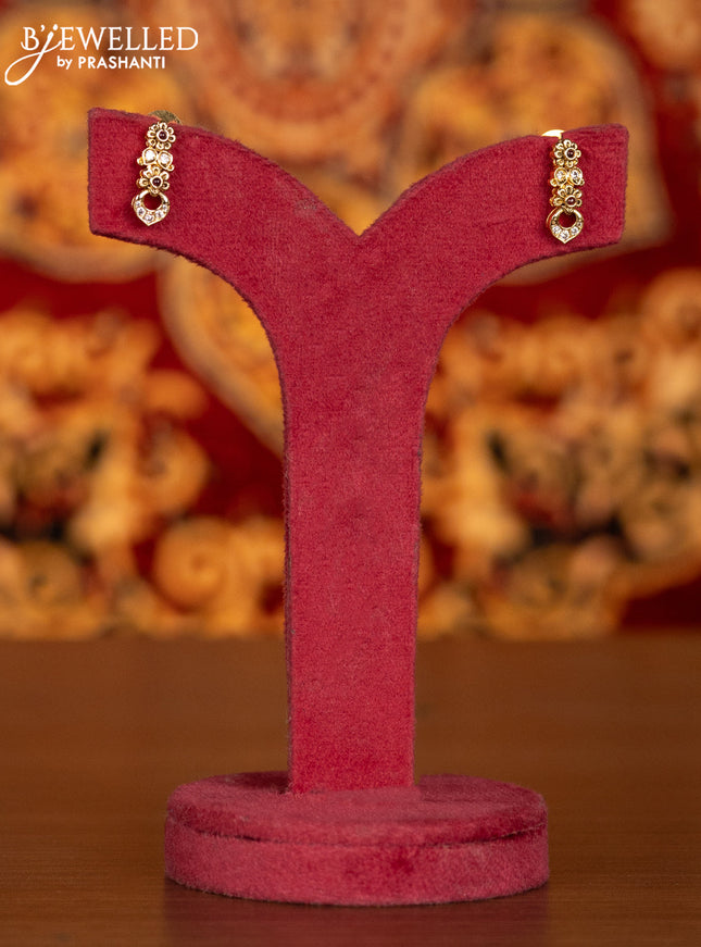 Antique necklace floral design with pink kemp and cz stones