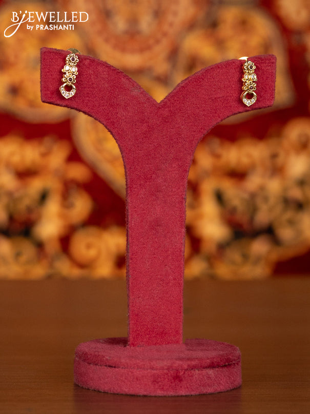 Antique necklace floral design with pink kemp and cz stones