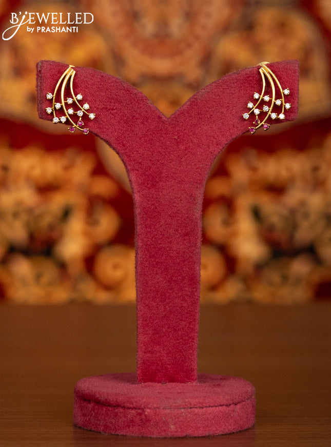 Antique necklace with ruby and cz stones