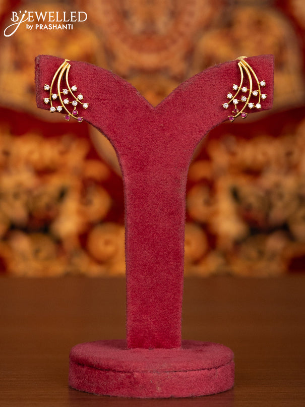 Antique necklace with ruby and cz stones