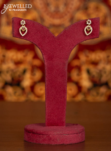 Antique necklace with pink kemp and cz stones