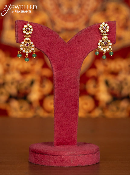 Antique necklace with ruby and cz stones