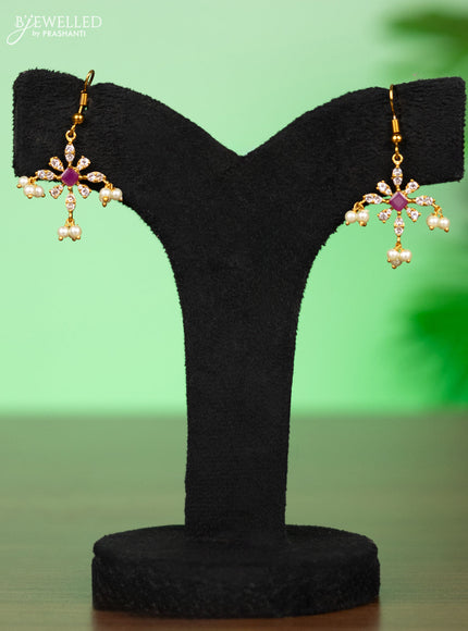 Antique attigai necklace with kemp & cz stones and pearl hangings