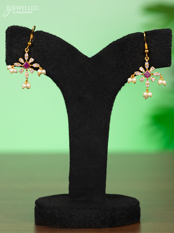 Antique attigai necklace with kemp & cz stones and pearl hangings