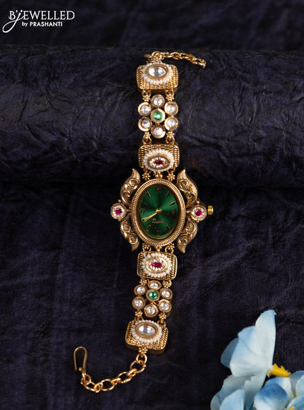 Antique watches with kemp jadau kundan stones